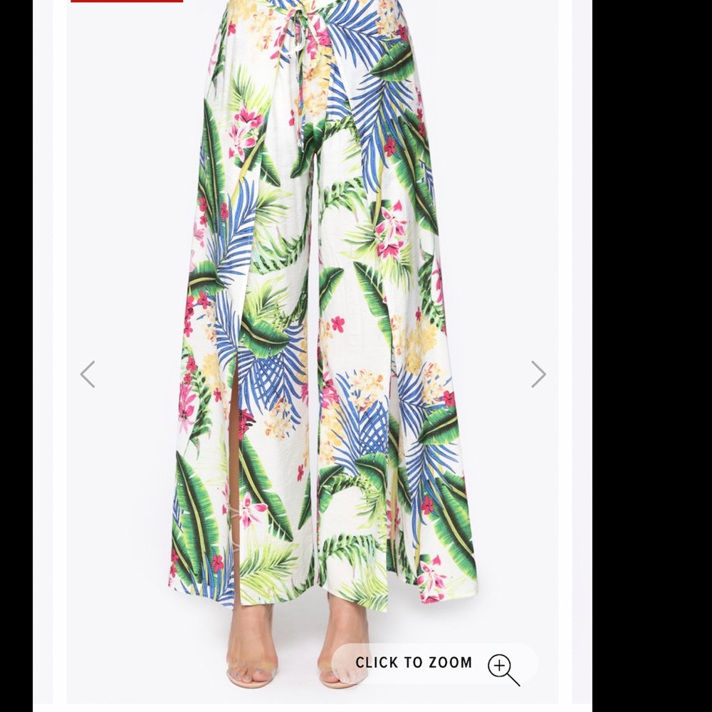 Tie Waist Flare Pants - Picture 4 of 7